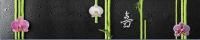 Фартук АБС пластик Орхидеи и бамбук 600 мм (длина 3 м)