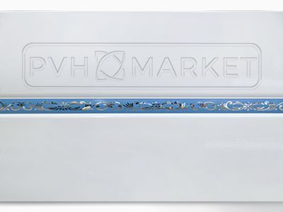 Пластиковые панели для потолков с рисунком Элегия голубая трехсекционная 3000х240х8 мм фото