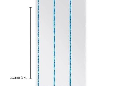 Пластиковые панели для потолков с рисунком Элегия голубая трехсекционная 3000х240х8 мм фото