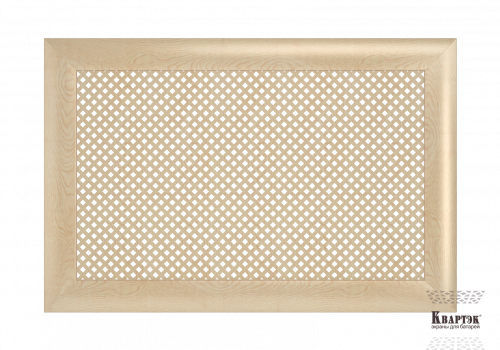 Декоративный экран для радиатора отопления Глория Клен 1000х650 мм фото в интерьере