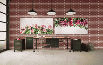 Стеновые панели для гостиной в интерьере фото "Кирпич красный"