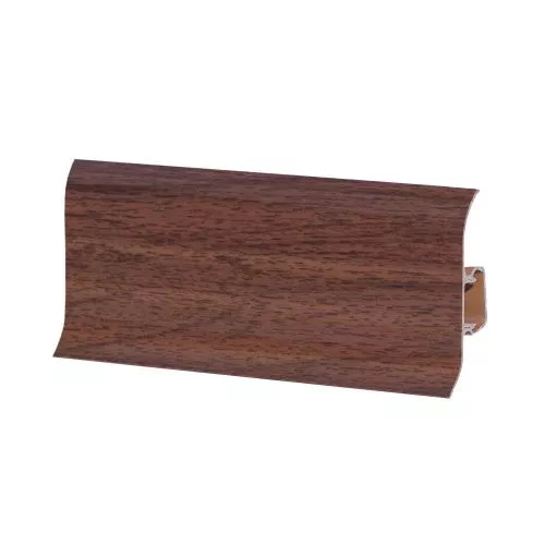 Напольный пластиковый плинтус Орех классический 295 полуматовый фото