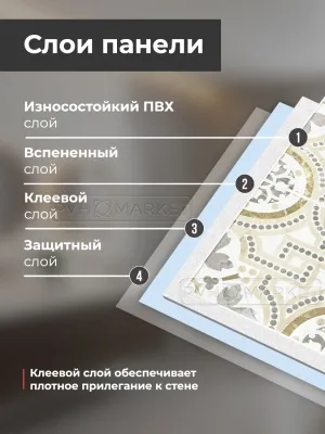 Фото. Самоклеящаяся панель ПВХ "Мерида". Интернет-магазин ПВХ Маркет