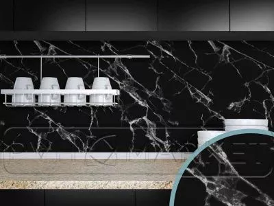 Экран для кухни из пластика Крестола Black 600 мм (длина 2 м)