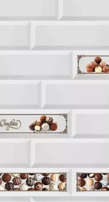 Экран для кухни из пластика Керамика Choko 600 мм (длина 2 м)