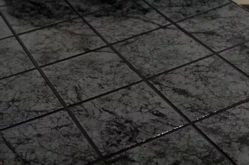 Панель стеновая МДФ фото в интерьере Мрамор антрацит 10*10 см