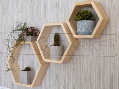 Полки настенные "Соты" (3 штуки). Фото. Интернет-магазин ПВХ Маркет