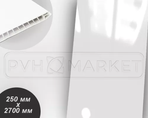 Панель ПВХ Белый глянец длина 2,7 м фото в интерьере