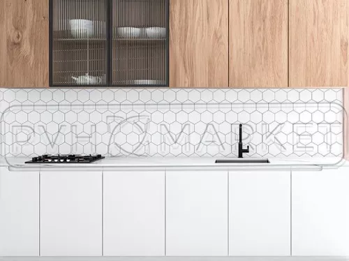 Экран для кухни из пластика Соты 0,6 м (длина 4 м)