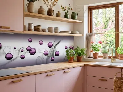 Фартук для кухни из ПВХ с фотопечатью Ультрафиолет (Ф-163) 0,6 м (длина 3 м).
