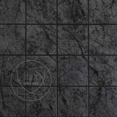 Панель стеновая МДФ фото в интерьере Мрамор антрацит 10*10 см