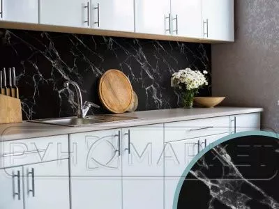 Экран для кухни из пластика Крестола Black 600 мм (длина 3 м)