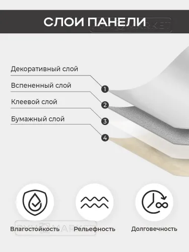 Наклейка 3д панелей на стену 