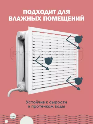 Решетка на радиатор отопления декоративная 600*600 белая фото в интерьере
