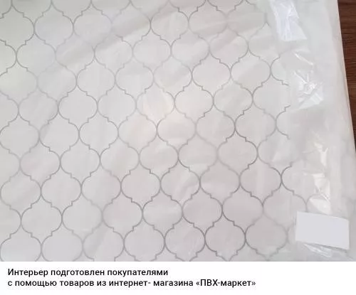 Экран для кухни из пластика Арабеска серебро 0,6 м (длина 3 м)