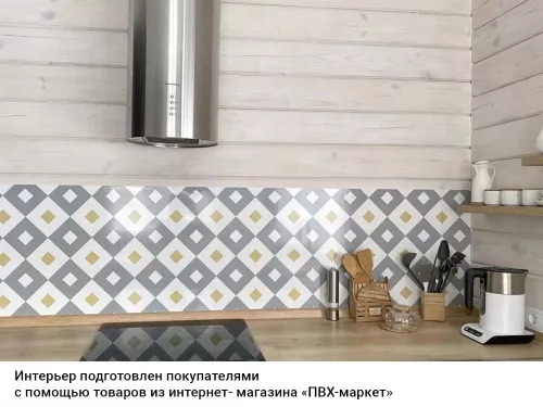 Экран для кухни из пластика Скандия 0,6 м (длина 2 м)