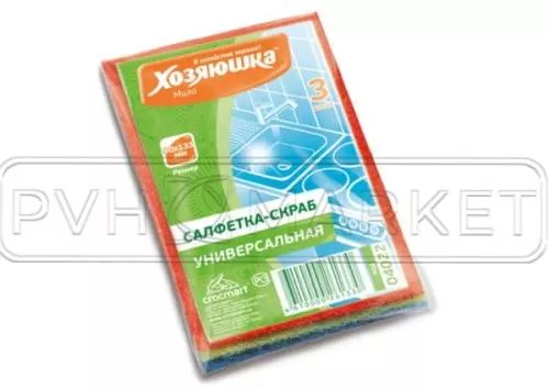 Фото. Салфетка-скраб "ХОЗЯЮШКА Мила". Интернет-магазин ПВХ Маркет