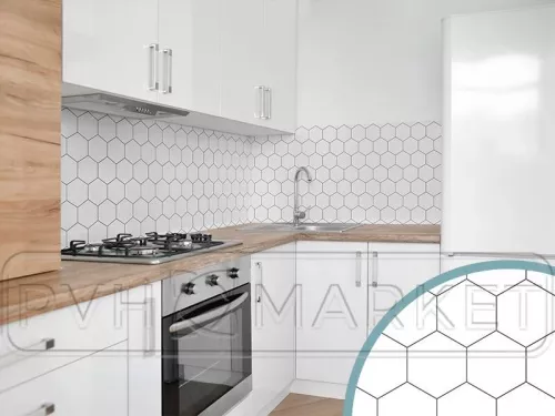 Экран для кухни из пластика Соты 0,6 м (длина 4 м)