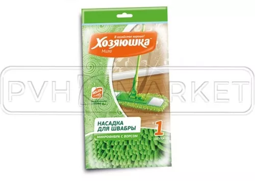 Фото. Насадка для швабры флеттер "ХОЗЯЮШКА Мила" микрофибра с ворсом. Интернет-магазин ПВХ Маркет