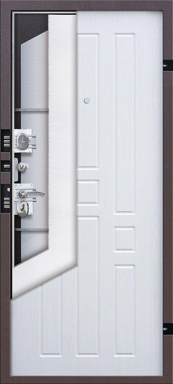 Входная дверь Ampir белый ясень
