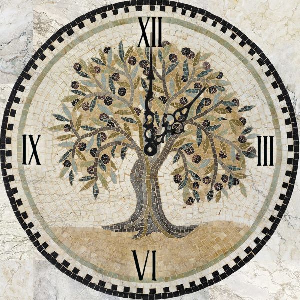 Часы на стене Стеклянные с фотопечатью Античное дерево 30х30 см. фото ПВХ Маркет