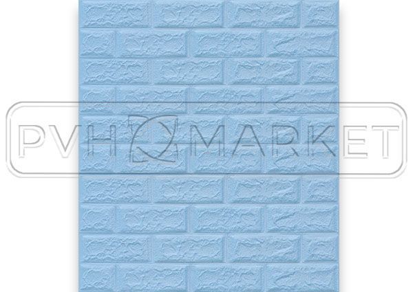 Стеновая панель самоклеющаяся Кирпич голубой, Фото. ПВХ Маркет