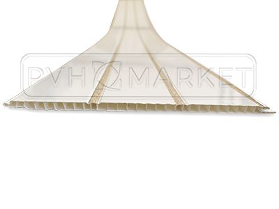 Пластиковые панели для потолков с рисунком Кантри золото трехсекционная 3000х240х8 мм фото