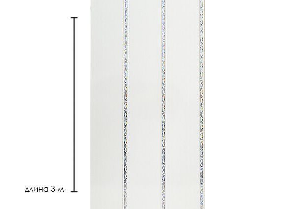 Потолочные панели с рисунком Элегия белая трехсекционная 240х3000х8 мм фото