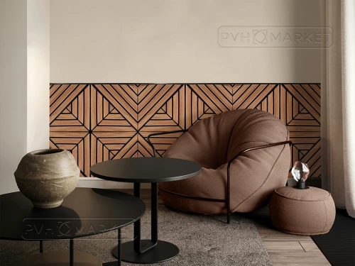 Наклейка 3д панелей на стену 