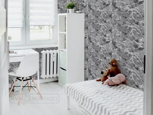 Наклейка 3д панелей на стену 