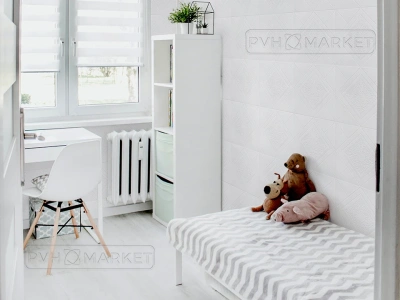 Наклейка 3д панелей на стену 