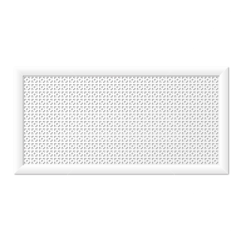 Декоративный экран для радиатора отопления Дамаско Белый 1600х740 мм фото в интерьере