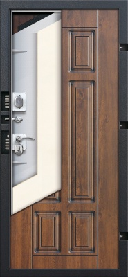 Дверь в коттедж красивая ISOTERMA Винорит Грецкий орех 130 мм