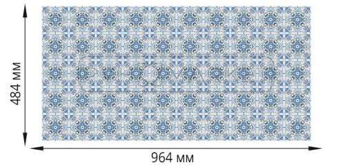 ПВХ плитка для стен Голубой орнамент купить недорого