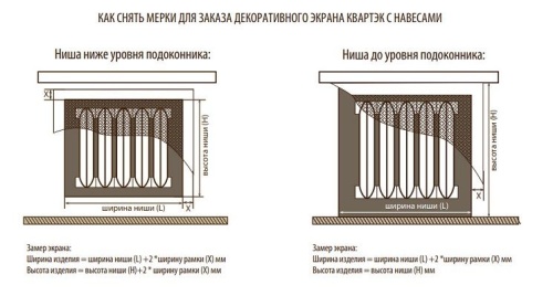 Декоративный экран для радиатора отопления Техно Махагон 900х600 мм фото в интерьере