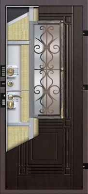 Дверь в коттедж красивая Венеция Венге 75 мм