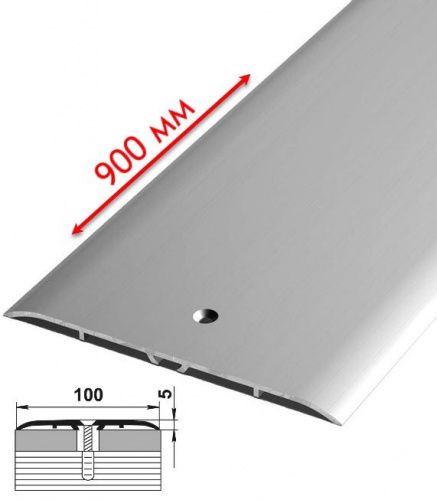 Широкий алюминиевый порог для пола 100 мм "Серебро" анодированный фото и цены