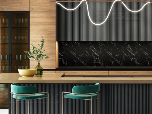 Экран для кухни из пластика Крестола Black 600 мм (длина 3 м)