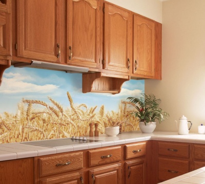 Экран для кухни из пластика Пшеница 600 мм (длина 2 м)