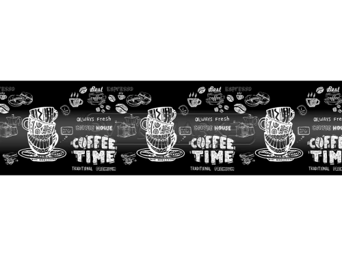 Экран для кухни из пластика Кофе Тайм 0,6 м (длина 3 м)