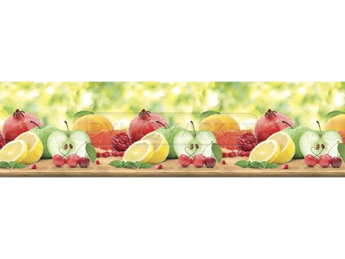 Экран для кухни из пластика Фрукты 0,6 м (длина 3 м)