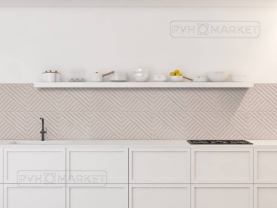 Цветное панно на кухне фото Мрамор нежный крем 600х1000 мм х мм