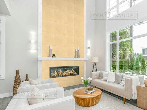 Наклейка 3д панелей на стену 