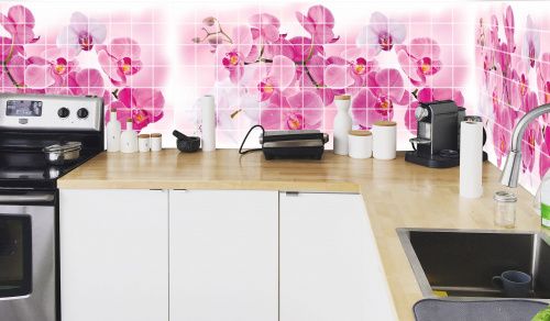 Панель 3D в ванную "Орхидея Розея" цена фото