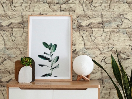 Наклейка 3д панелей на стену 