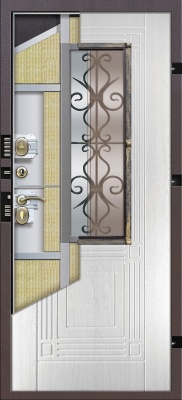 Дверь в коттедж красивая Венеция Белый ясень 75 мм