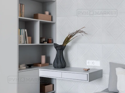 Наклейка 3д панелей на стену 