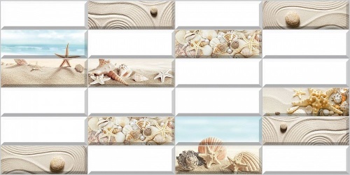 Пластиковые панели 3Д для кухни "Плитка Песок" цена фото