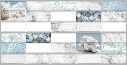 Пластиковые панели 3Д для кухни "Плитка Камушки" цена фото