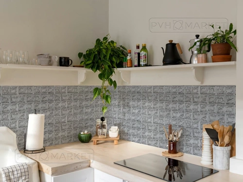 Наклейка 3д панелей на стену 